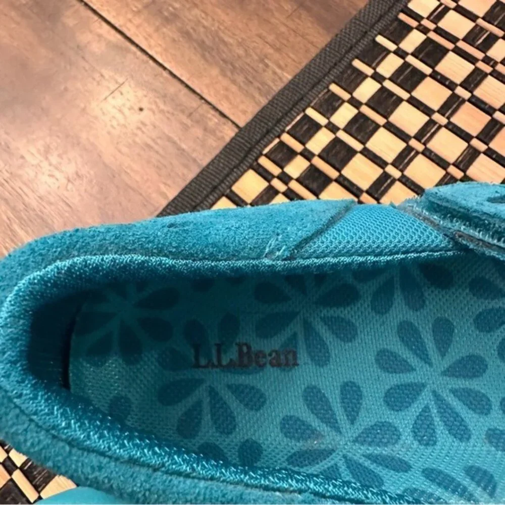 LL Bean Sneakers Girls 4 Teal Suede Beansport Mary Janes Girl's Shoes